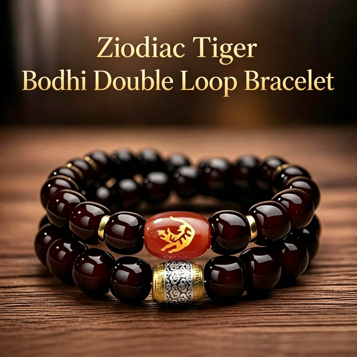 Bodhi Seed Bracelet – tiger Zodiac Double Loop