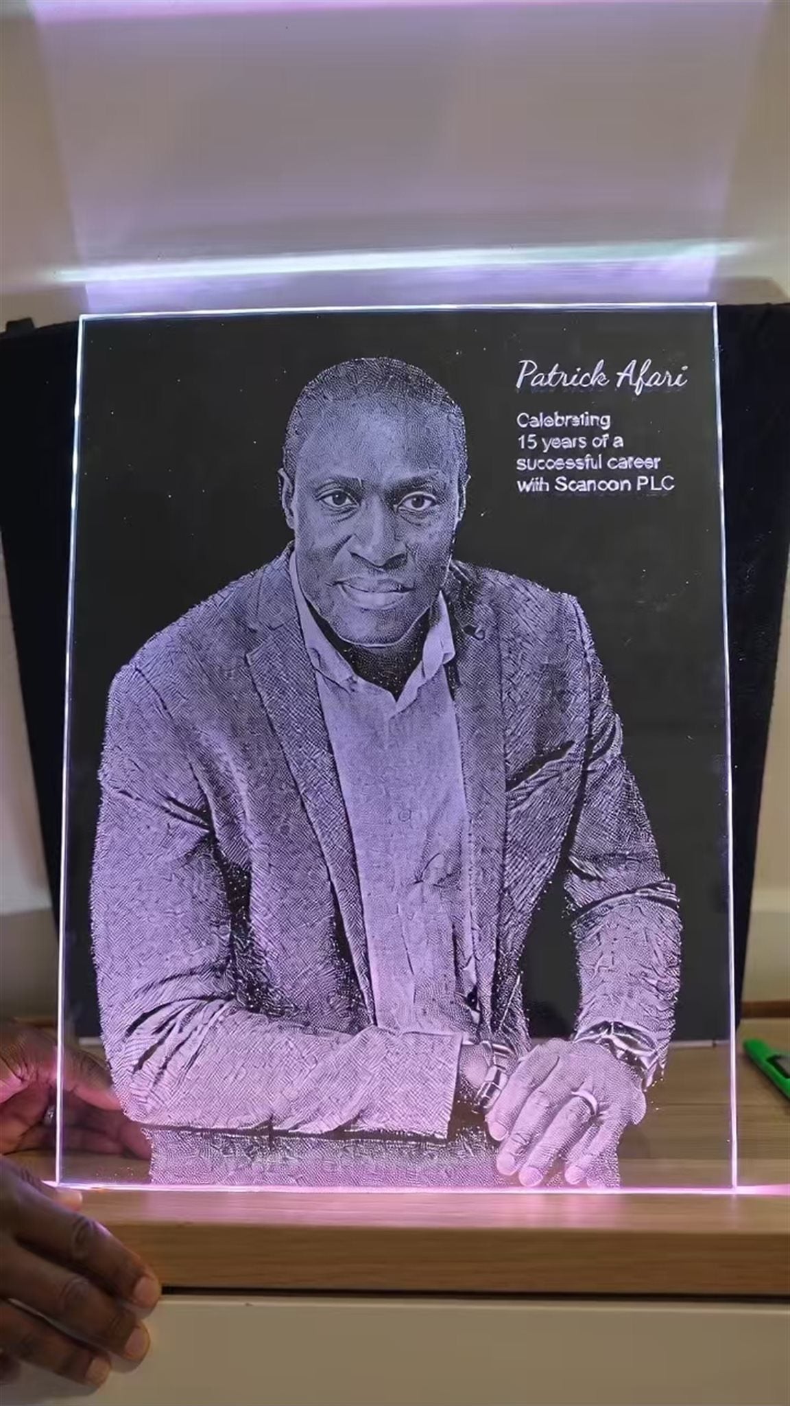 Custom Music Glass Art — Personalized Photo with Original Song, LED Light