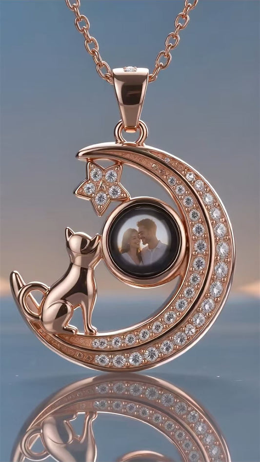 Custom Projection Necklace — Personalized Photo Inside, 925 Sterling Silver