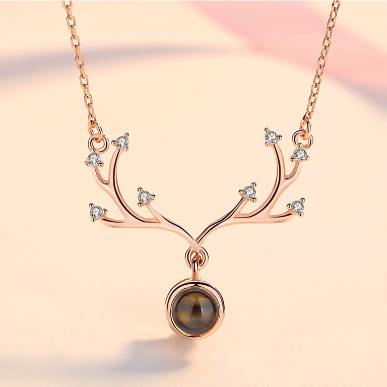 Custom Projection Necklace — Personalized Photo Inside, 925 Sterling Silver