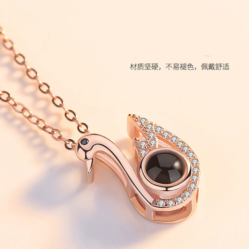 Custom Projection Necklace — Personalized Photo Inside, 925 Sterling Silver