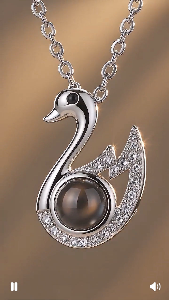Custom Projection Necklace — Personalized Photo Inside, 925 Sterling Silver